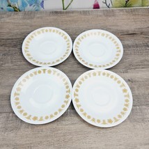 Corelle Corning Butterfly Gold  6 1/4&quot;  Cup Saucers Lot of 4 Vintage - £7.57 GBP