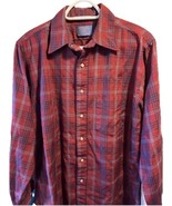 Pendleton Vintage Men’s L Red Plaid Wool Flannel Long Sleeve Shirt Butto... - $49.50