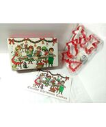 Vintage Christmas Children Baking Tin Kit Cookie Cutters Recipes Potpour... - $548.05 MXN