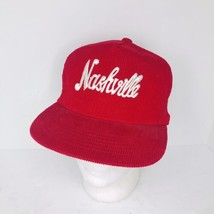 Vintage Nashville Tennessee Red Corduroy SnapBack Hat Cap New NOS - £19.53 GBP