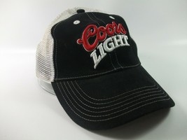 Coors Light Beer Spell Out Hat Black White Snapback Trucker Cap - £12.05 GBP