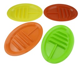 4 Pack Taco Plastic Tray Plates Holder Stand Up Divider Colored Taco Tuesday New - £10.04 GBP