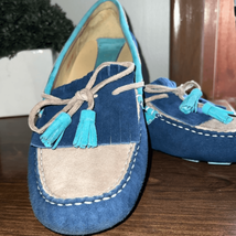 Vaneli Two Tone Blue Suede Driving Moccasins Driving Loafers - $22.54