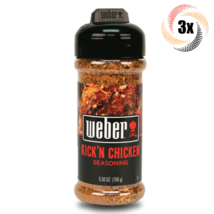 3x Shakers Weber Kick N Chicken Flavor Seasoning | 5.5oz | Gluten &amp; MSG Free - £22.72 GBP