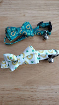 2 Pack St. Patrick Day Cat Collar with Bow Tie,Holiday Kitty Kitten Collar - £9.52 GBP
