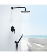 Wall mounted Bathroom Black Shower Set  8&quot; Rian Shower Head Handheld Spr... - $299.00