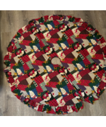 Quilted Christmas Tree Skirt 44&quot; Diameter Santa Stars Angel Snowman Bear... - $44.09