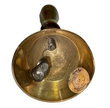 Vintage Brass Wood Handle Hand Held Bell 5.75" School Dinner Nautical India image 6