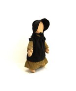Vintage Amish Cloth Doll, Abstract/Faceless, Green Dress, Black Apron &amp; ... - $53.65 CAD