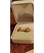  SWEET Love Knot Earrings 14k Yellow Gold Pierced Studs J4149EM 1.2Gr Vi... - $230.89 CAD