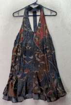 Free People Blouse Women&#39;s Small Black Floral Silk Blend Sleeveless Choker Neck - £21.75 GBP