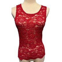 Victoria&#39;s Secret Vintage Red Stretch Lace Top Cami Scallop Bottom  - $27.00