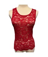 Victoria&#39;s Secret Vintage Red Stretch Lace Top Cami Scallop Bottom  - $36.92 CAD