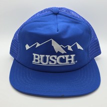 Vintage Busch Beer Trucker Mesh Snapback Hat Blue - $26.95 CAD