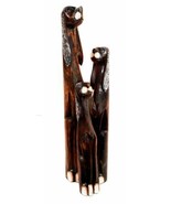 Balinese Wood Handicraft 3 Feet Large Silvered Ears Canine Hound Dog Set... - $103.43 CAD