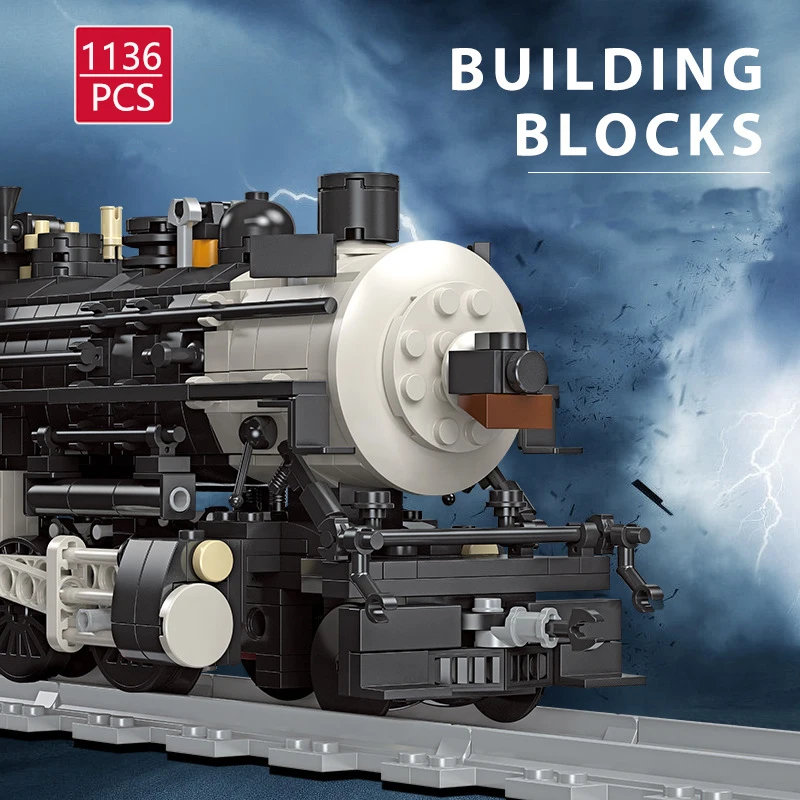 City CN5700 Traffic Retro Steam Train Railway Model Building Blocks High tech - £63.45 GBP