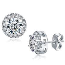 3.44 CTTW Halo Stud Earrings with  Elements - £6.17 GBP