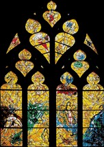 counted stitch pattern Chagall Metz Cathedral stained 354*499stitches BN2214 - $3.99
