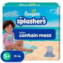 Pampers Splashers Swim Diapers Blue White 10 Count Size Large - €17,75 EUR