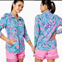 NWT Lilly Pulitzer UPF50+ Round Hem Leona Full-Zip Jacket Jungle Sunrise Medium - £77.29 GBP