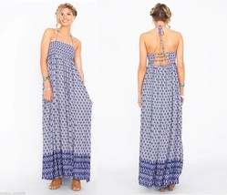 NEW Sugar Lips Bohemian Boho Blue Winding Road Maxi Halter Dress Size XS... - $62.00