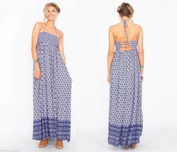 NEW Sugar Lips Bohemian Boho Blue Winding Road Maxi Halter Dress Size XS S M L  - £49.55 GBP