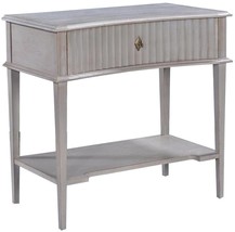 Side Table Taylor Pewter Gray Transitional Solid Wood Dovetail Drawer Shelf - $1,379.00