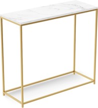Safdie And Co. - 31 X 12 X 28 Inch Gold Metal Console Table, Use As Doorway - $60.18 CAD