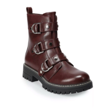 SO Women&#39;s Cichlid Zip Up Comfort Combat Boots Wine Size:6 New w Box - $53.46