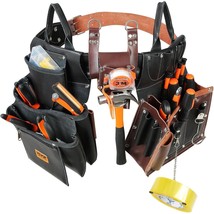 VEVOR Tool Belt, 31 Pockets, Adjusts 32 Inches to 54 Inches, Leather Heavy Duty - £108.01 GBP