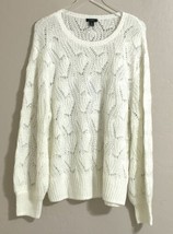 Halogen Open Knit Wool Blend Sweater White SZ XXL NEW - $49.00