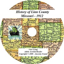 1912 - LINN County Missouri MO - History &amp; Genealogy Ancestry Family - CD DVD - £4.69 GBP