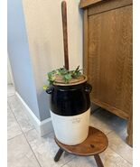 Vintage RRP Robinson Ransbottom4-Gallon Crown Butter Churn Crock W/ Lid ... - $193.95