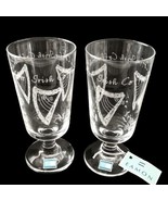 2 EAMON Glass Irish Coffee Cup Mug Set Ireland Pair Etched Harp Shamrock... - £27.12 GBP
