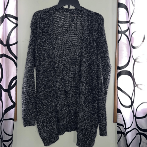 Poof, black and gray chunky knit open cardigan - $11.76
