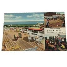 Postcard Illinois Chicago YMCA Hotel Roof Garden Linen Era Vintage Unposted - £1.75 GBP