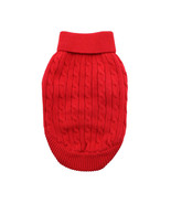 Cable Knit Fiery Red 100% Combed Cotton Dog Sweater Sizes XXS-3XL - €21,45 EUR