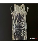 Beige Zebra Animal Sequin Print Tank Top Size MEDIUM Juju &amp; b - Length 3... - £14.78 GBP