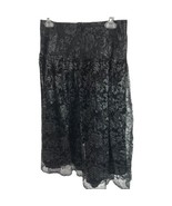ISDA &amp; Co Womens A Line Lace Overlay Metallic Lined Skirt Black Size 4 - £15.47 GBP