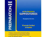 PREPARATION H HEMORRHOIDAL SUPPOSITORIES 12 COUNT 10/2025 - £6.98 GBP