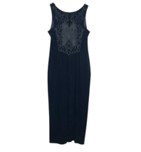 Scott McClintock Black Velvet  Embroidered Mesh Gown Size 12 VTG 90s For... - $922.00 MXN