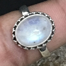 925 Sterling Silver Rainbow Moonstone Designer Handmade Gift Ring Women - £24.48 GBP