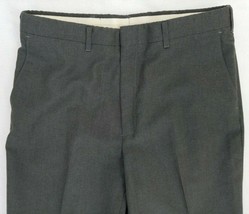 Haggar Men&#39;s Size 34&quot;W x 32&quot;L Gray Flat Front Dress Pants Carrier Business - $11.39