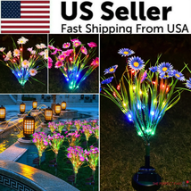 Solar Garden Lights LED Flower Stake Lamp Outdoor Yard Waterproof Patio ... - £10.23 GBP+