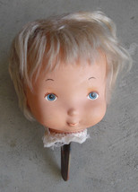 Vintage 1977 KTC Vinyl Holly Hobbie Character Girl Doll Head  5&quot; Tall - £14.79 GBP