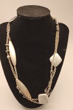 Silver Toned Extra Long Women&#39;s Statement Necklace - £7.83 GBP