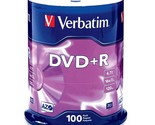 Verbatim DVD+R 4.7GB 16x AZO Recordable Media Disc - 100 Disc Spindle (F... - $51.29