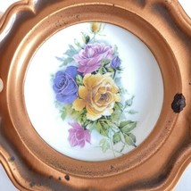 ALBERT GILLES Roses Ceramic Plate With Solid Copper Hanging Plate Rim Canada - £19.94 GBP