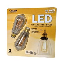 Feit Electric LED Vintage Style Light Bulbs Dimmable 400 Lumens Set of 2 NIP - £14.46 GBP