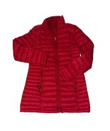 Lauren Ralph Lauren Red Long Down Puffer Jacket Coat Full Zip Pockets Wo... - $74.99